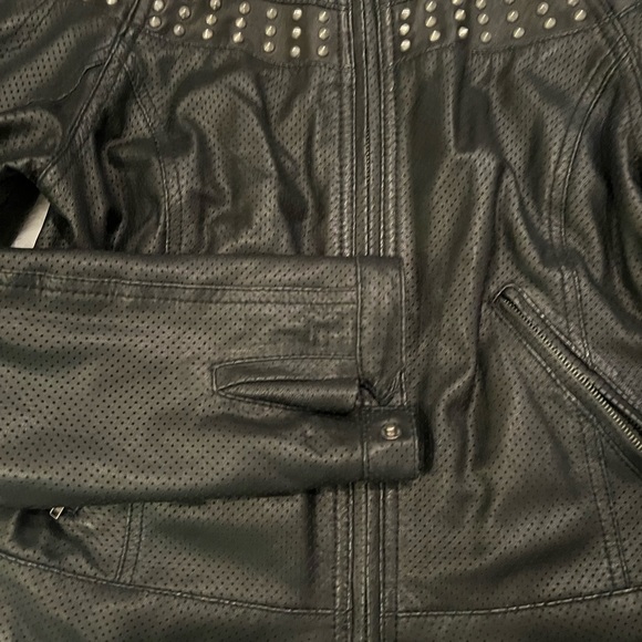 Gryphon Vintage Unique 100% Leather Black Jacket with Metal Studs - Picture 5 of 6